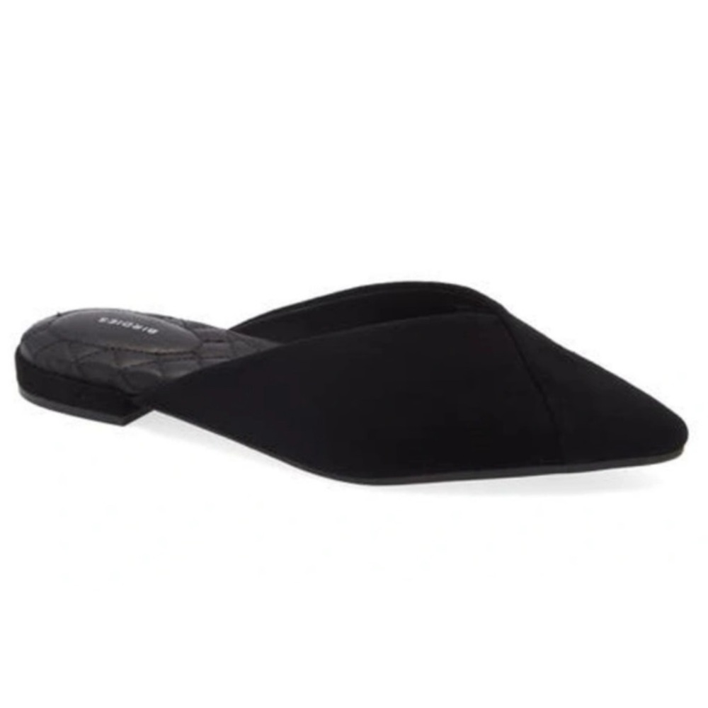 Birdies “The Swan” Black‎ Suede Mules Slippers Pointed Flats Shoes Womens 8 - Picture 4 of 14